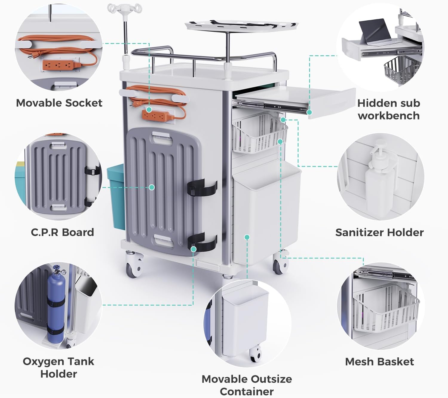 Medical Trolley with Drawers Model: LV-702x 500X500